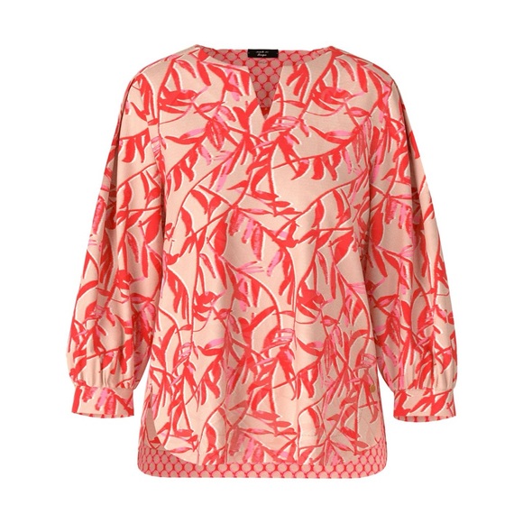 Marc Cain Blouse  Top Orange/Peach Tan EUC Size N6 US 12 - Picture 1 of 11
